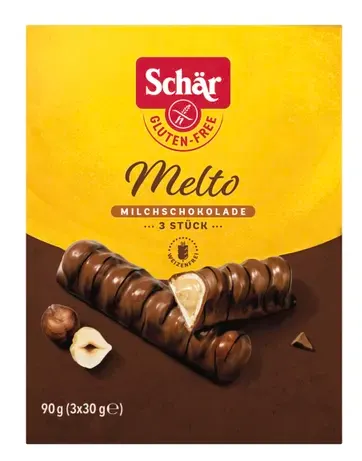 Schar Melto Melkchocolade Hazelnoot Repen (90 gr)