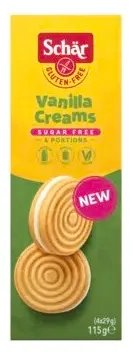 Schar Vanilla Creams Koekjes Suikervrij (115 gr)