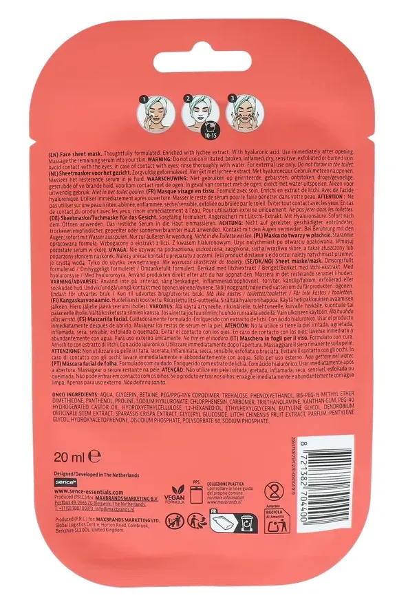 Sence Lychee Face Sheet Mask (20 ml)