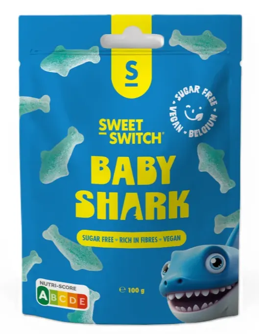 Sweet-switch Baby Shark Suikervrije Snoepjes (100 gr)