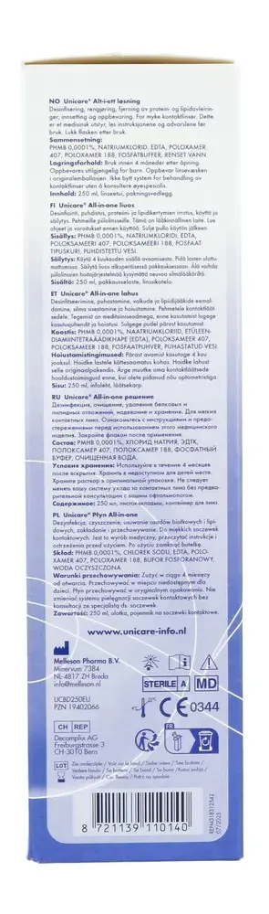 Unicare All-in-one Solution Contactlenzen Vloeistof (250 ml) - image 2