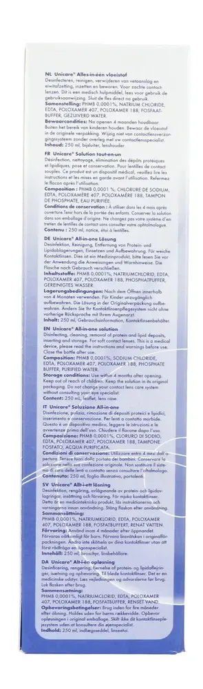 Unicare All-in-one Solution Contactlenzen Vloeistof (250 ml) - image 3