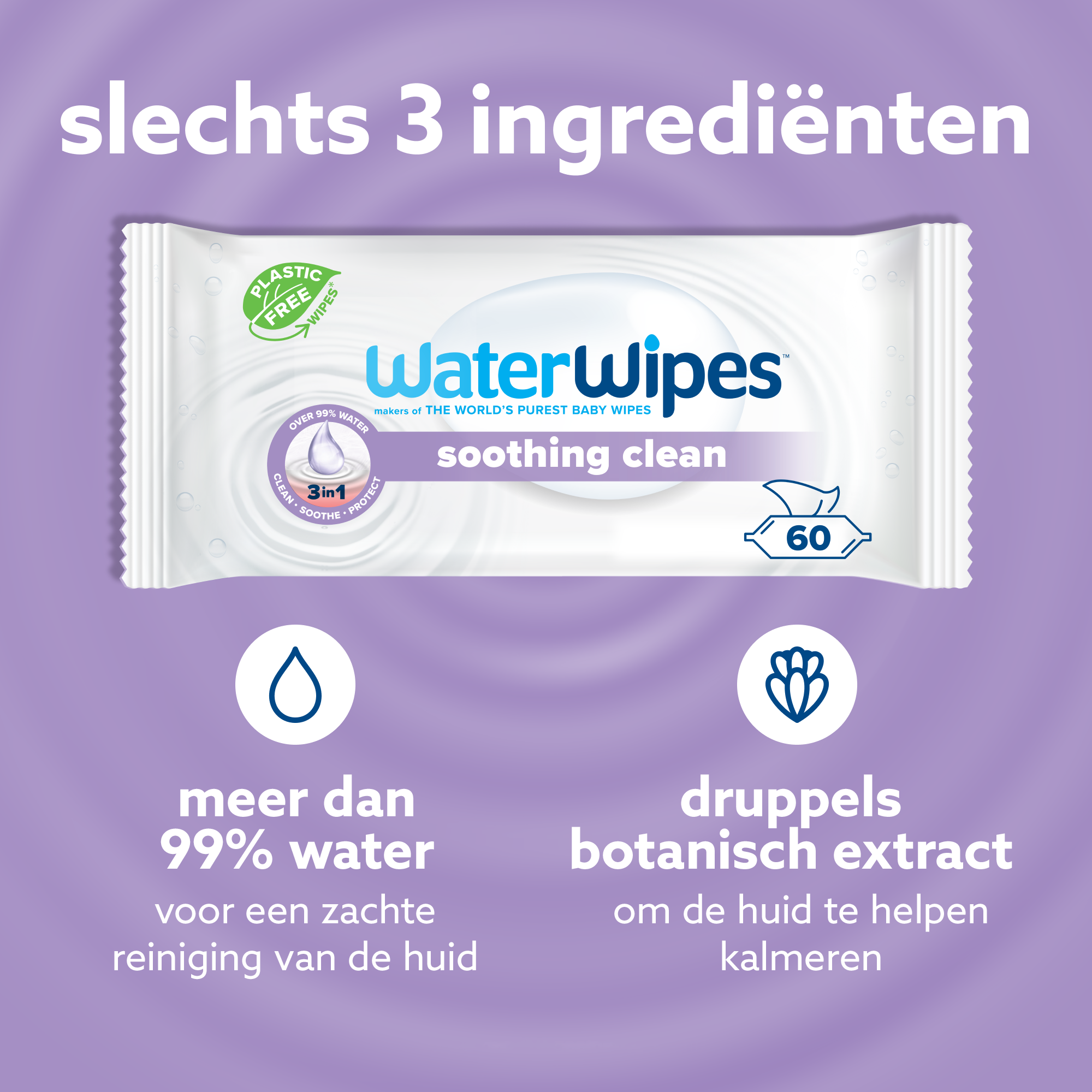 Waterwipes Billendoekjes - Soothing (12 x 60 stuks) - image 3