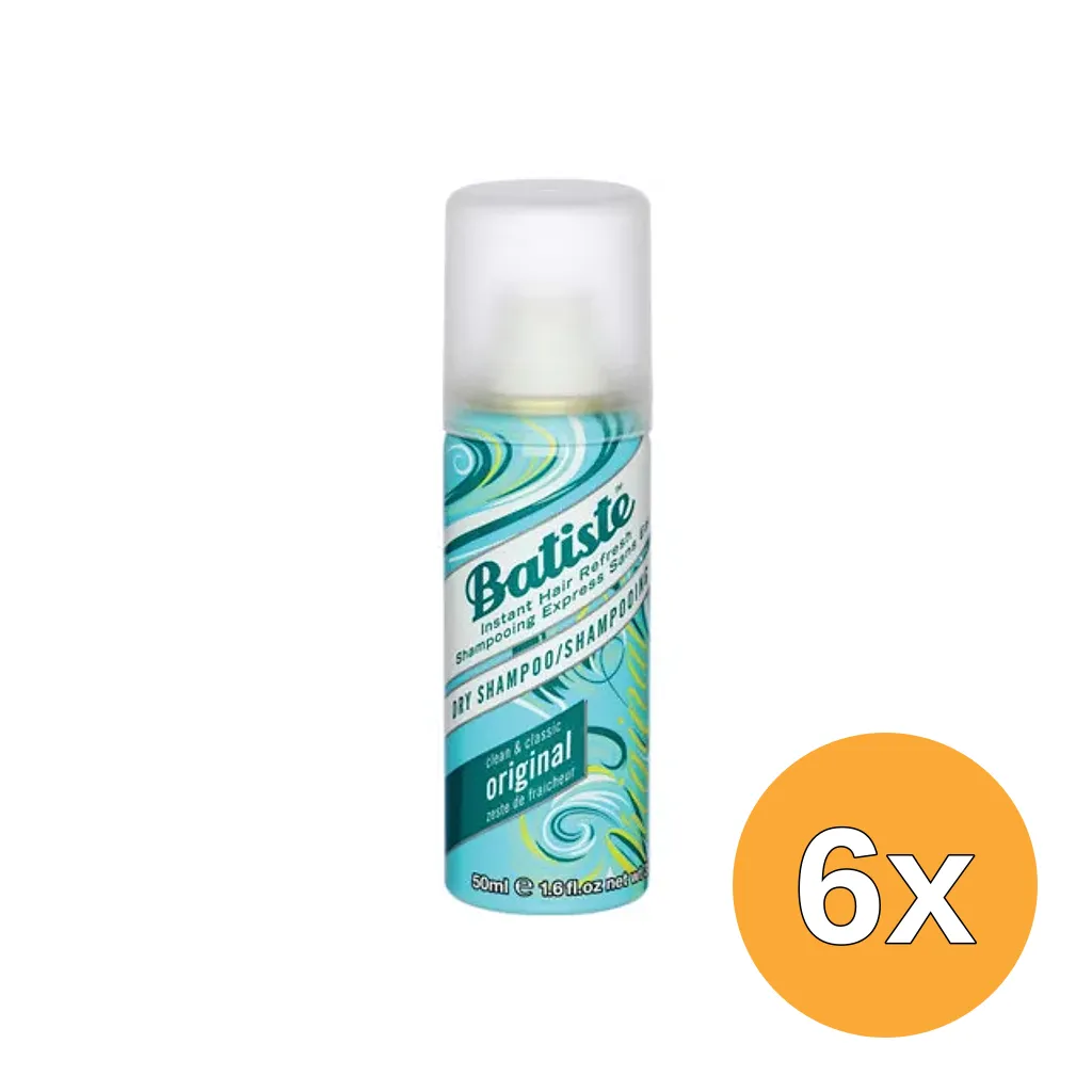 6x Batiste Dry shampoo original mini (50 ml)