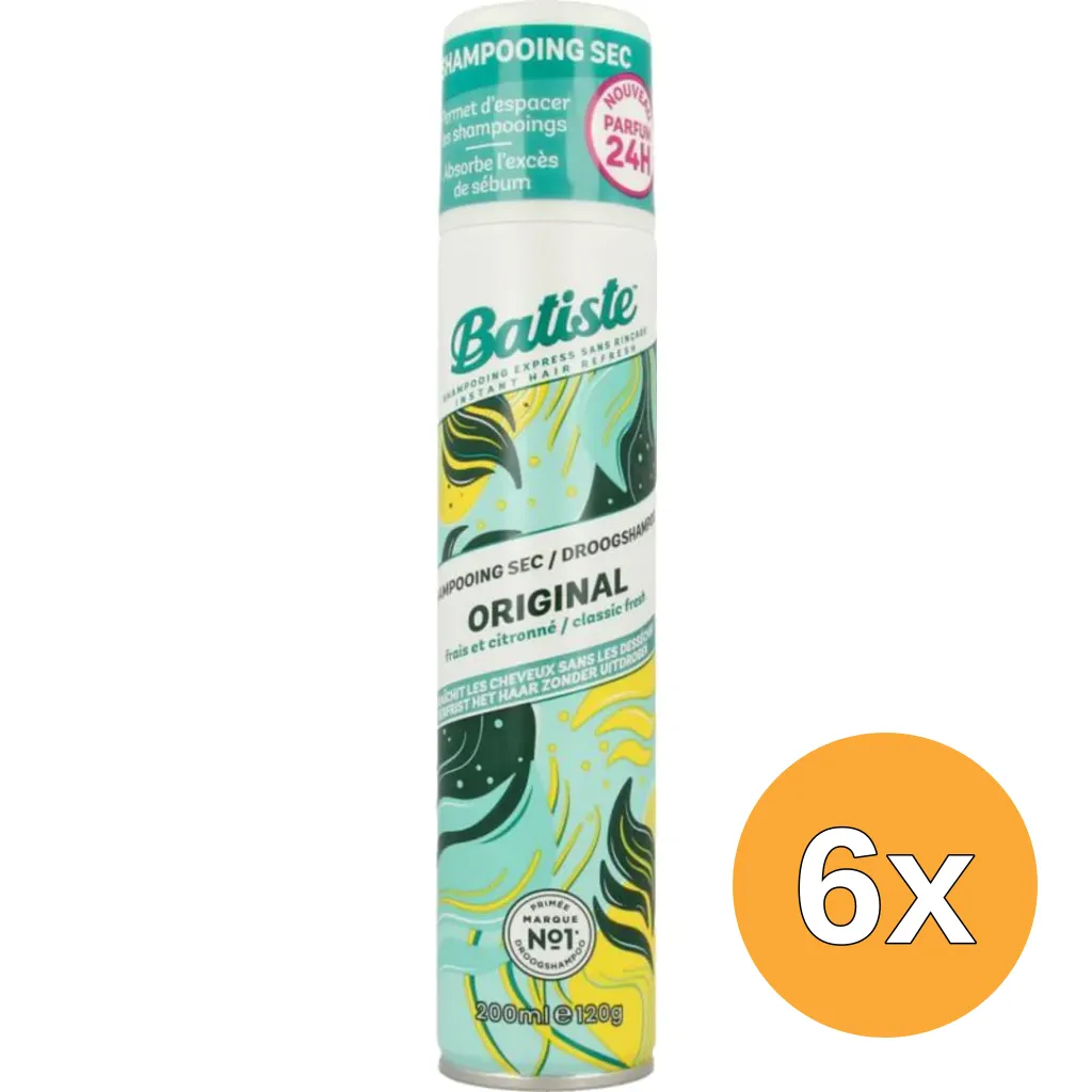 6x Batiste Droogshampoo original (200 ml)