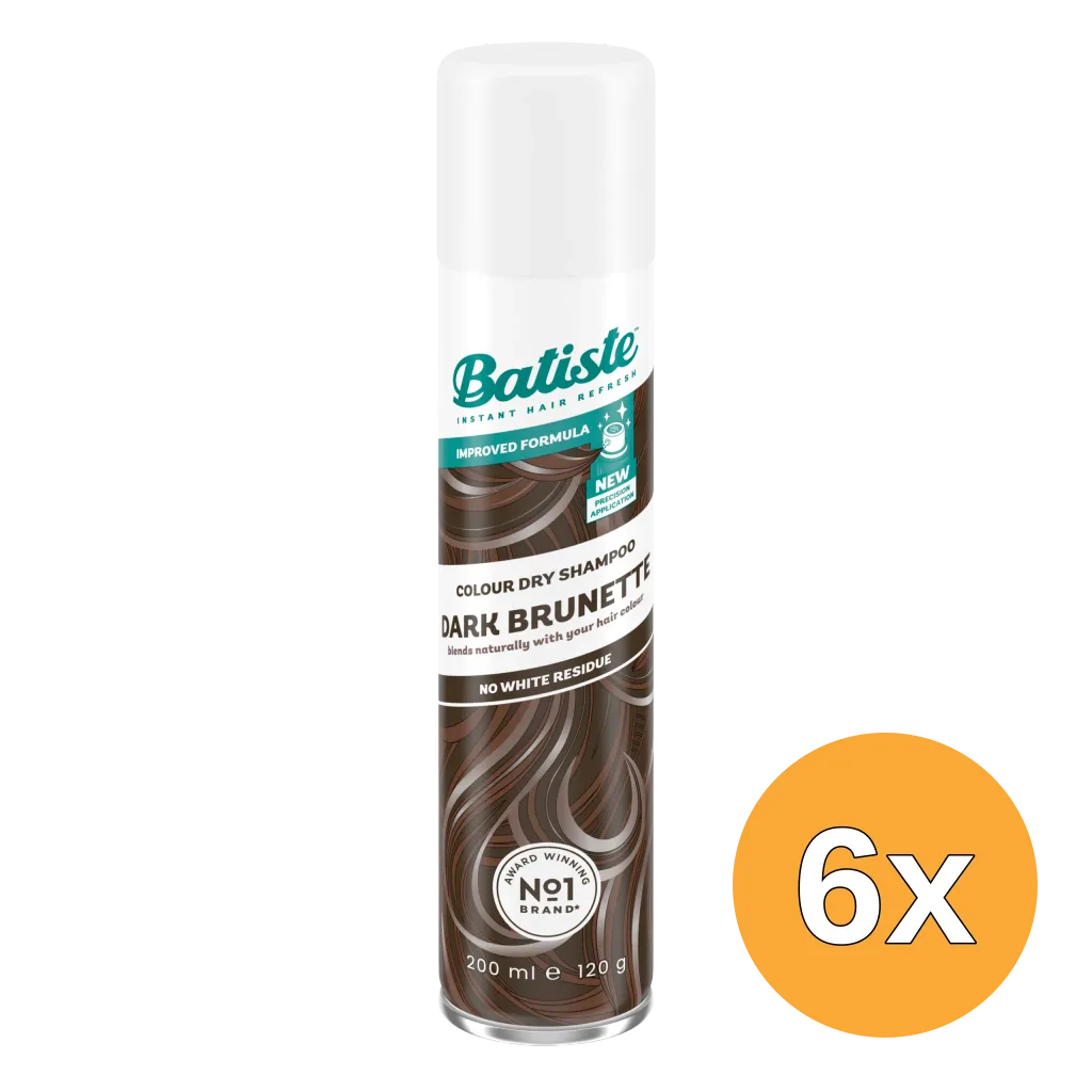 6x Batiste Dry shampoo divine brunette (200 ml)