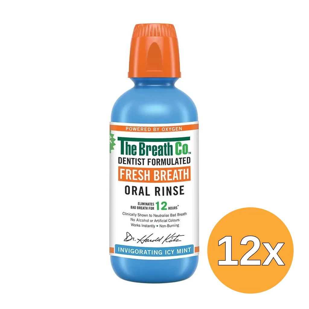 12x The Breath Co Mondwater Icy Mint (500 ml)