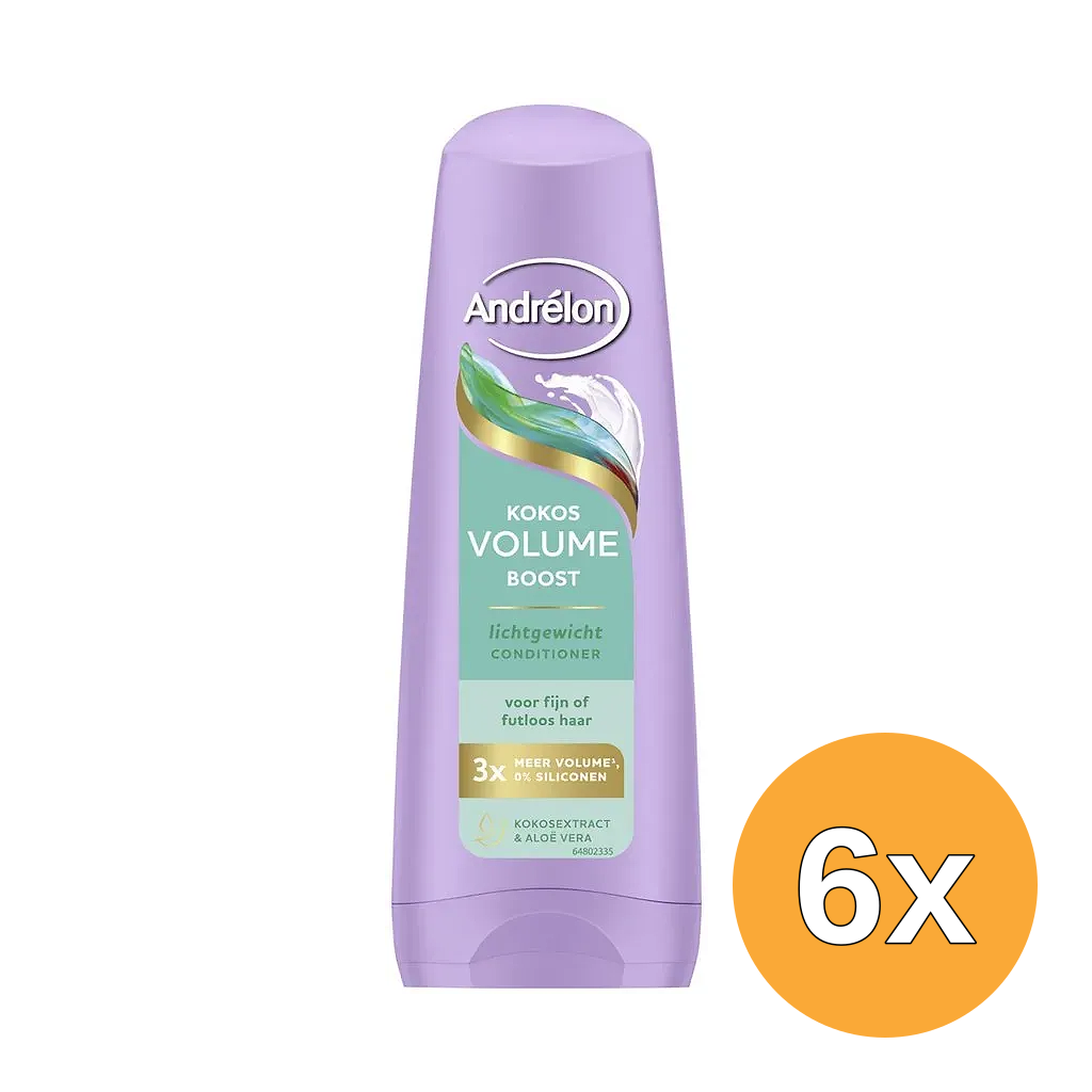 6x Andrelon Conditioner Kokos Boost Volume (200 ml)