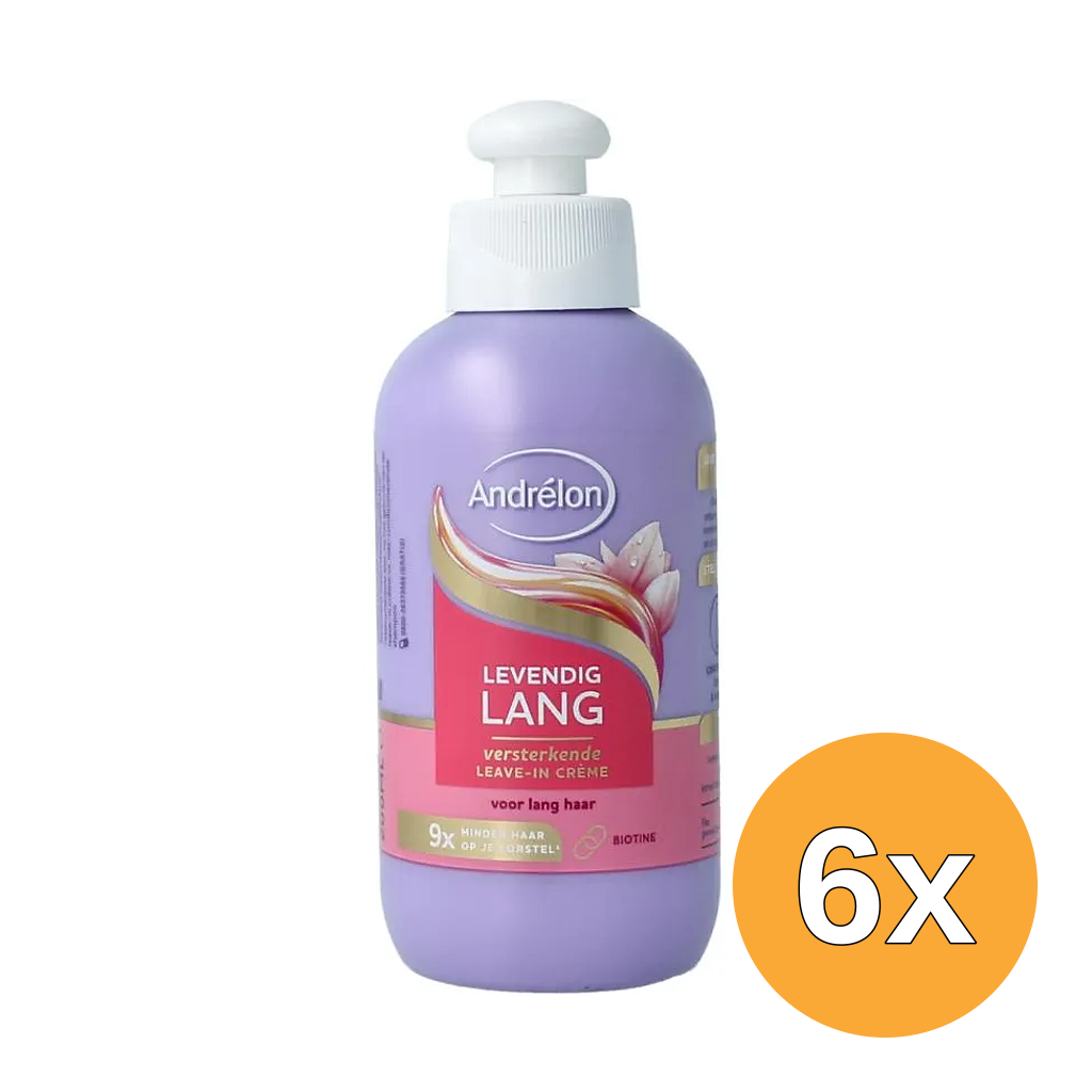 6x Andrelon Leave-in Creme Levendig Lang (200 ml)