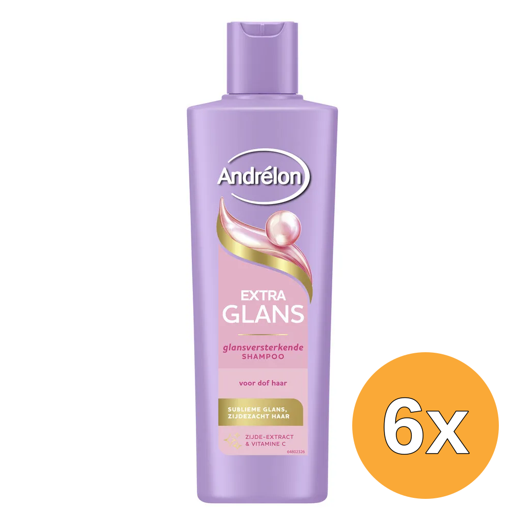 6x Andrelon Shampoo Extra Glans (250 ml)