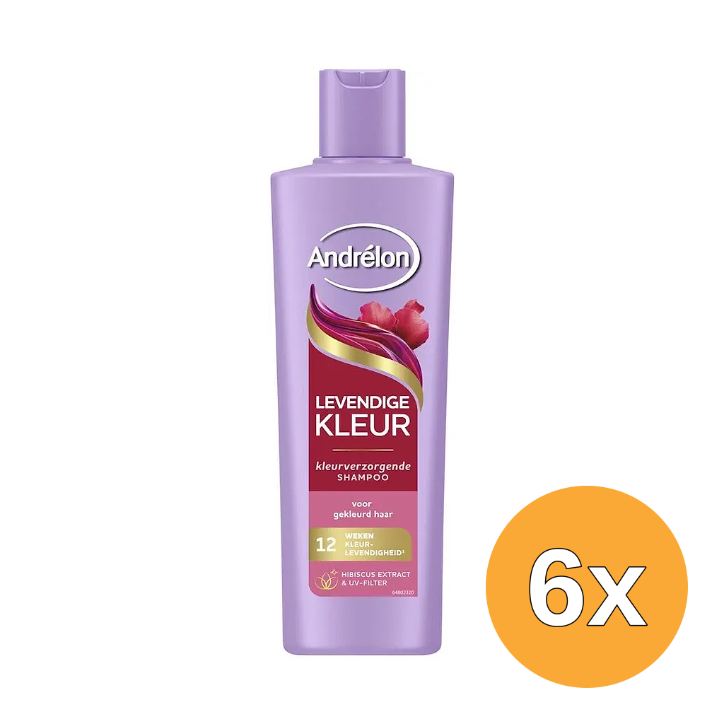 6x Andrelon Shampoo Levendige Kleur (250 ml)