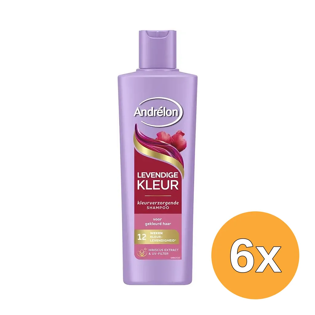 6x Andrelon Shampoo Levendige Kleur (250 ml)