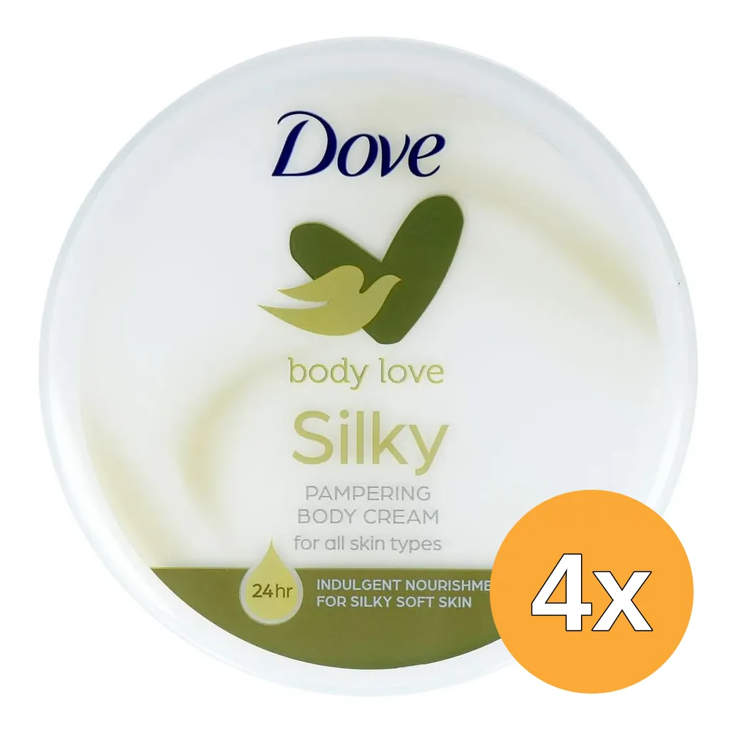 4x Dove Body Cream Silky (300 ml)