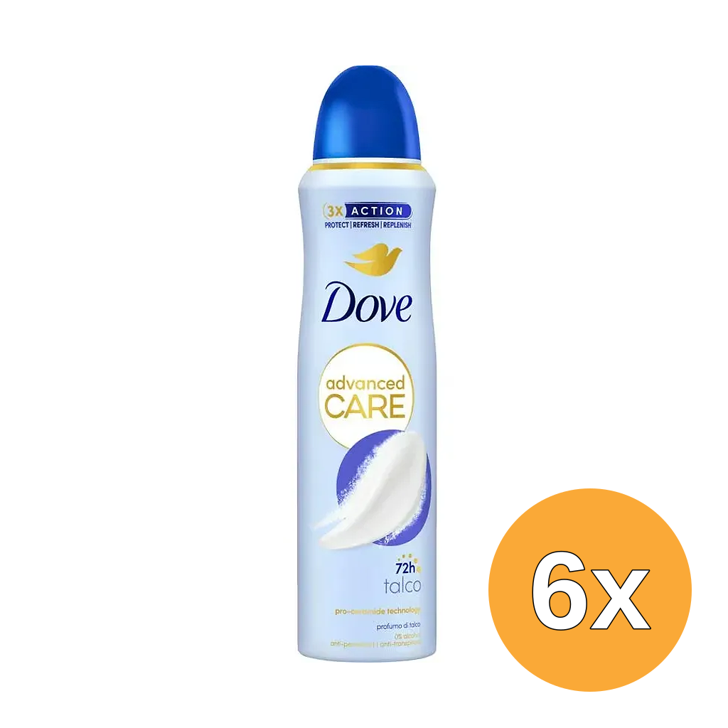 6x Dove Deodorant Spray Talco (150 ml)