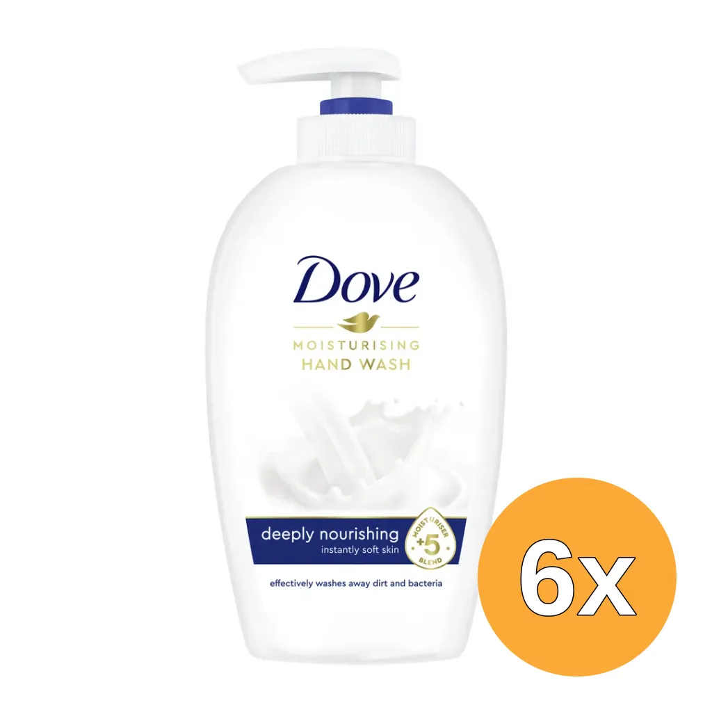6x Dove Pompzeep verzorgende handzeep (250 ml)