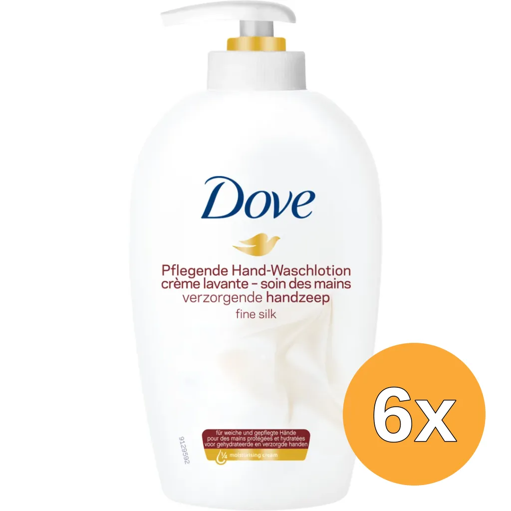 6x Dove Silk cream wash pomp (250 ml)