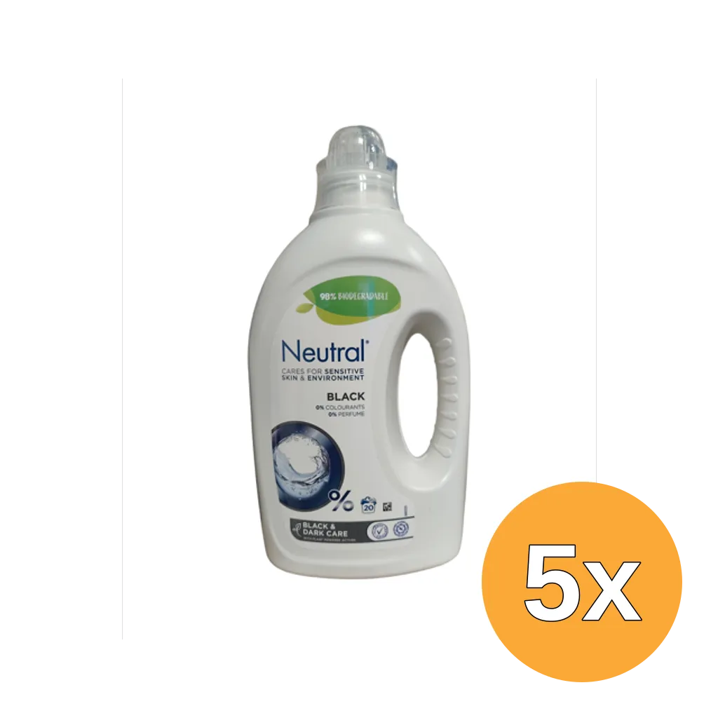 5x Neutral Wasmiddel Vloeibaar Zwart (1000 ml)