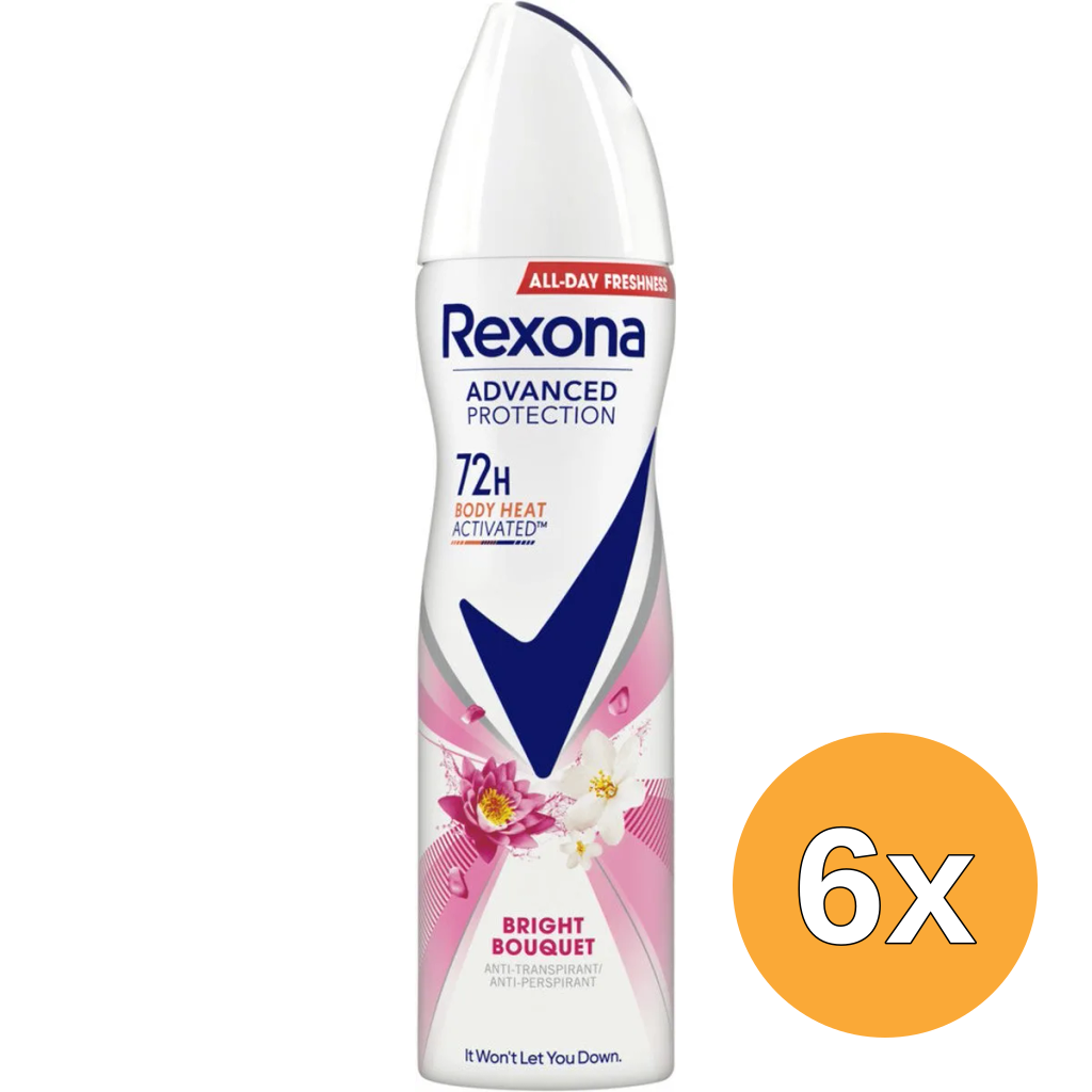 6x Rexona Deodorant Spray 72H Bright Bouquet (150 ml)