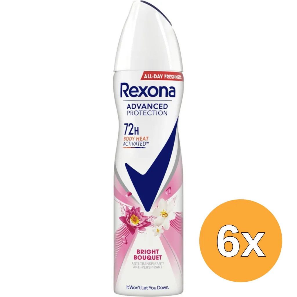 6x Rexona Deodorant Spray 72H Bright Bouquet (150 ml)