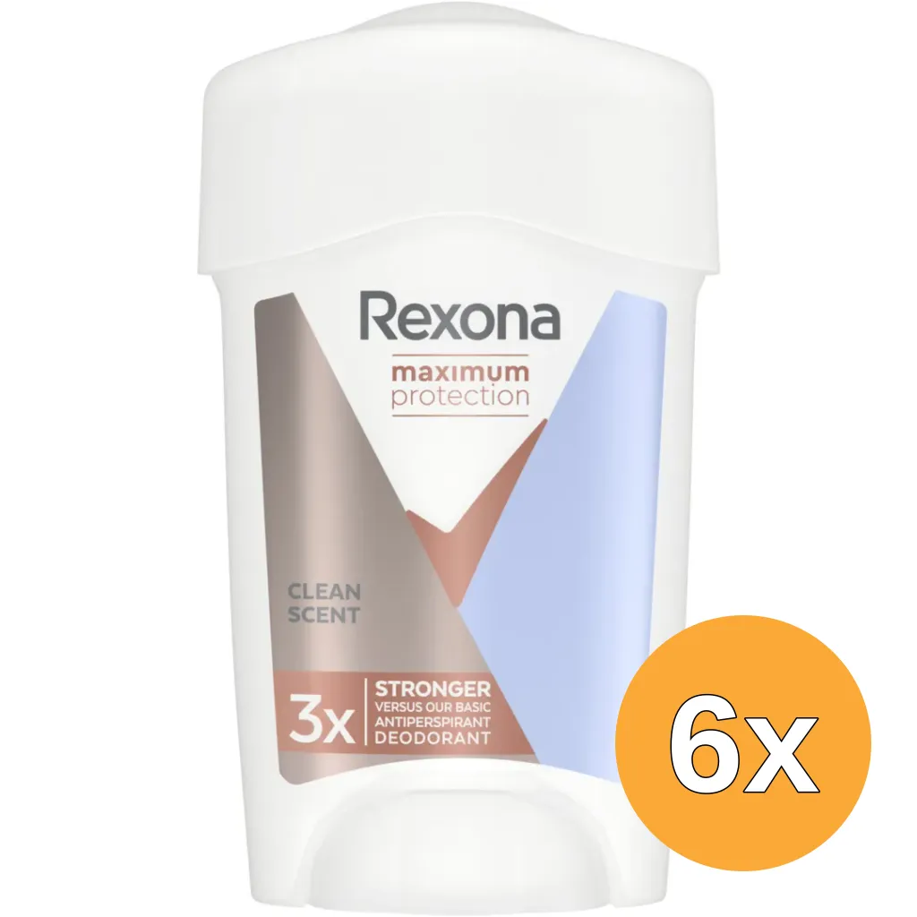 6x Rexona Deodorant stick max prot clean scent women (45 ml)