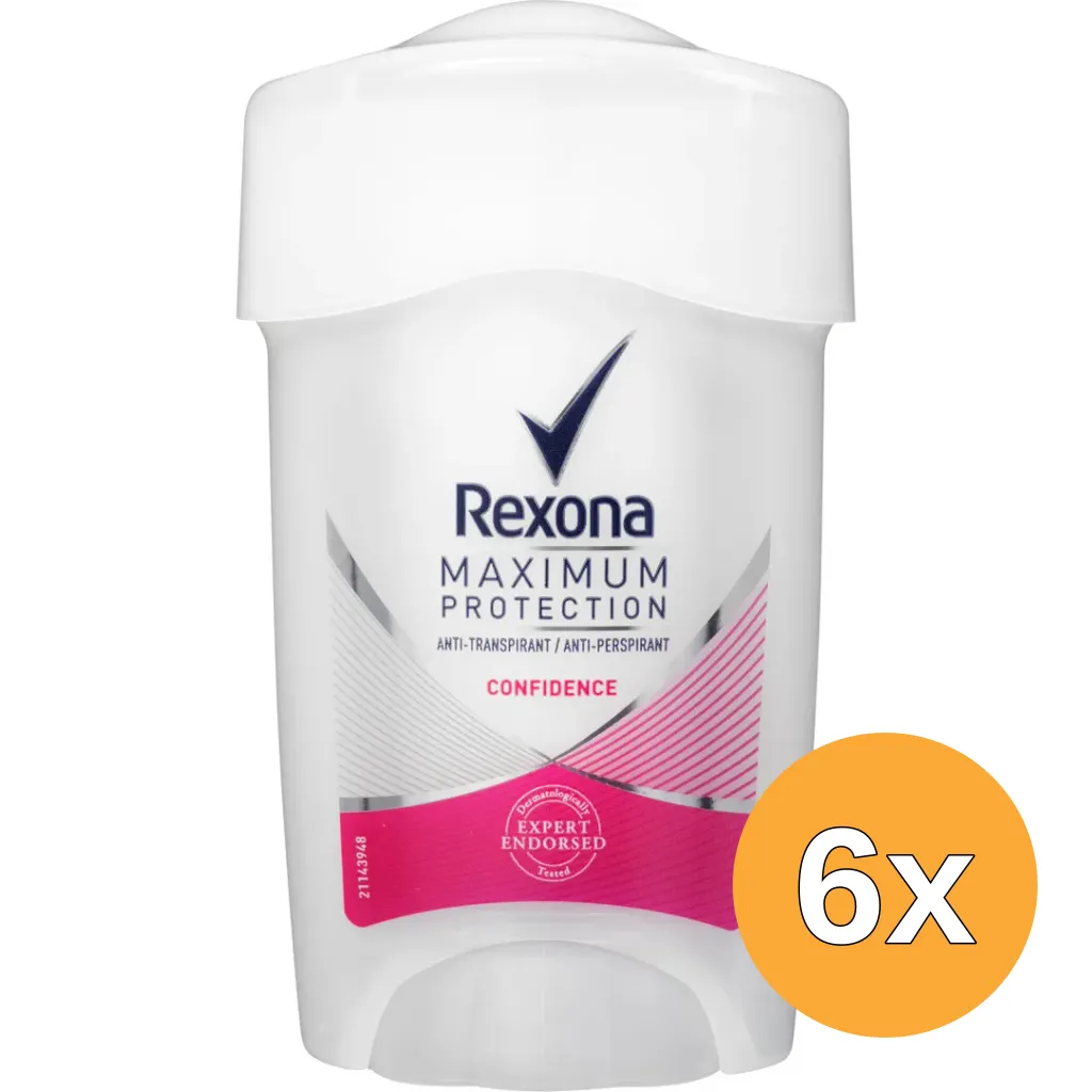 6x Rexona Deodorant stick max prot confidence women (45 ml)