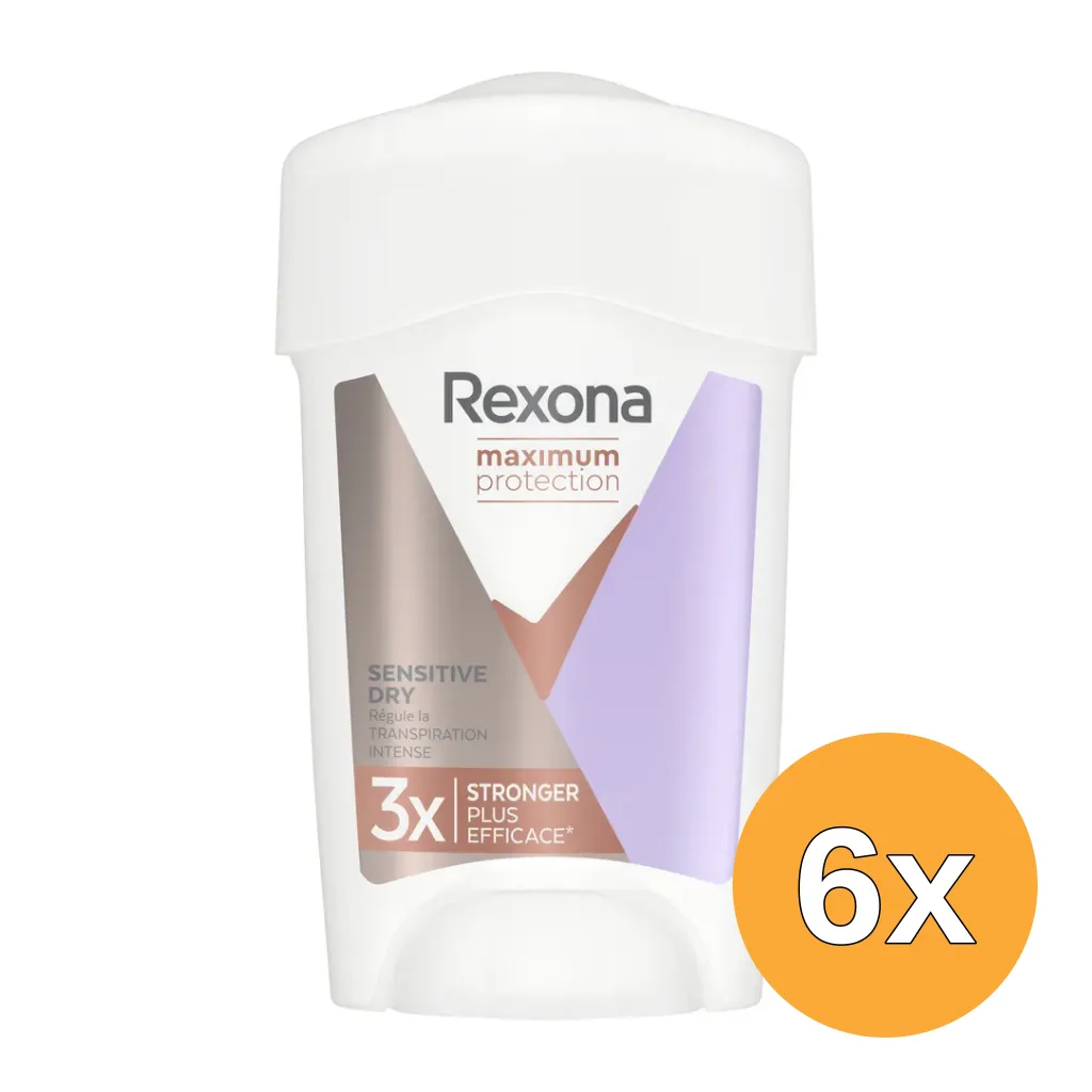 6x Rexona Deodorant stick max prot sensitive women (45 ml)
