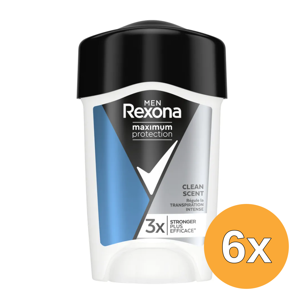 6x Rexona Deodorant Stick Maximum Protection Clean Scent (45 ml)