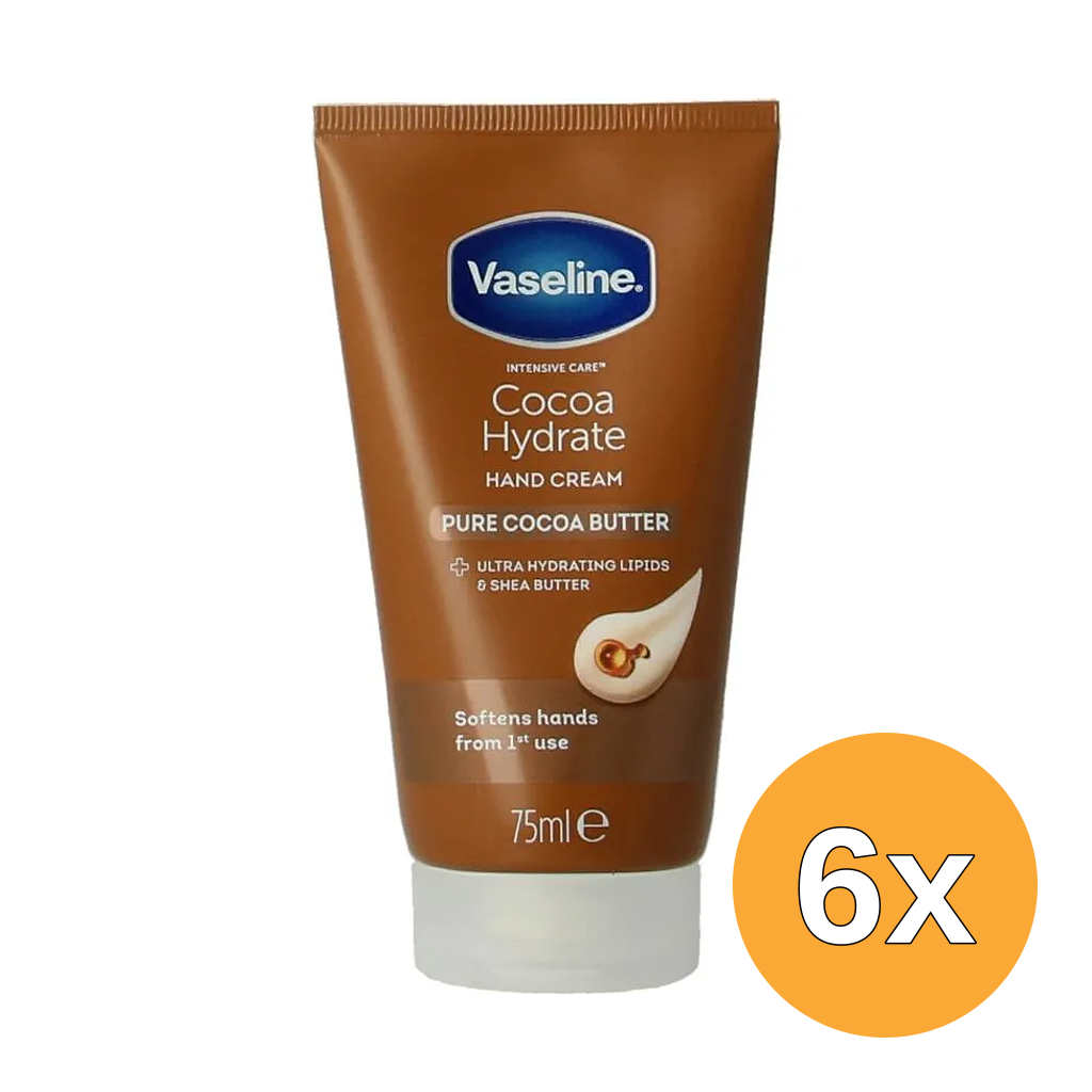 6x Vaseline Handcreme Cocoa Hydrate (75 ml)