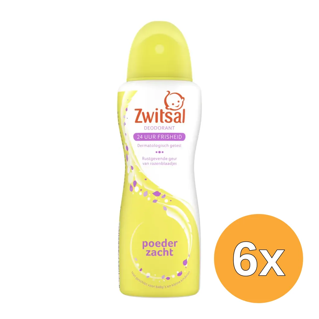 6x Zwitsal Deodorantspray soft (100 ml)