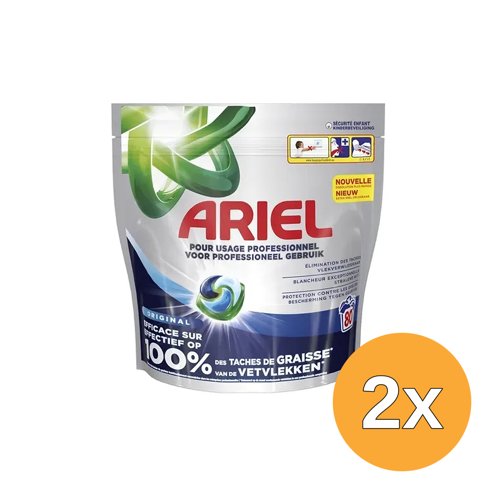 2x Ariel Pods All-in-one - Prof Regular (80 stuks)
