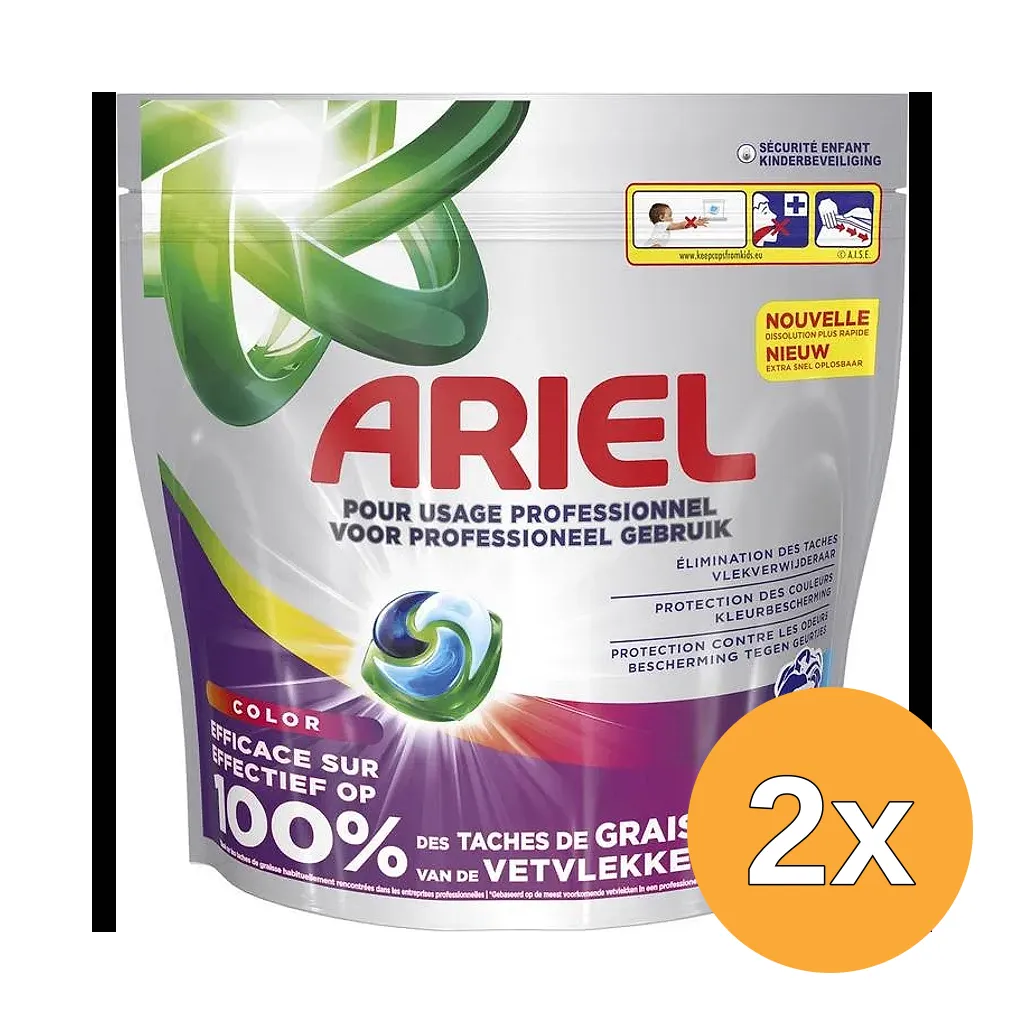 2x Ariel Pods All-in-one - Prof Color (80 stuks)