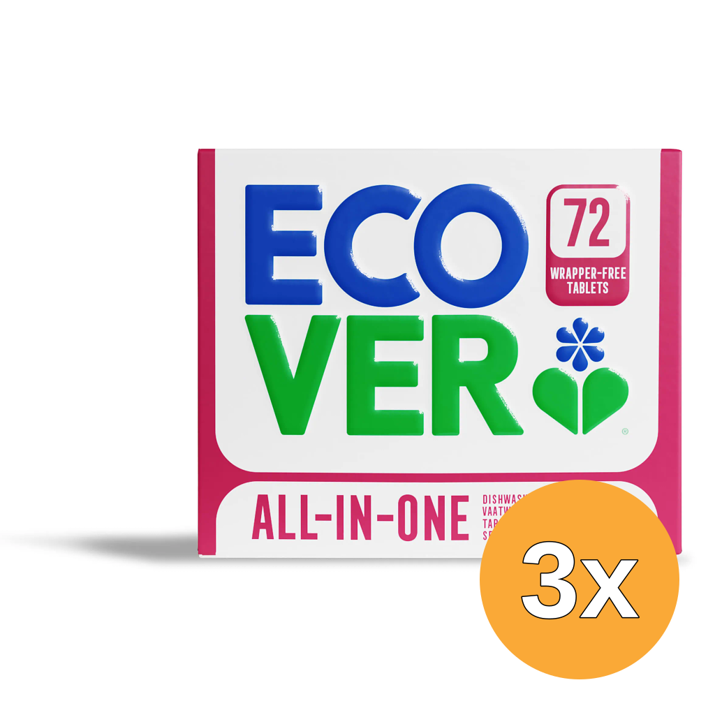 3x Ecover All-In-One Vaatwastabletten (72 tabletten)
