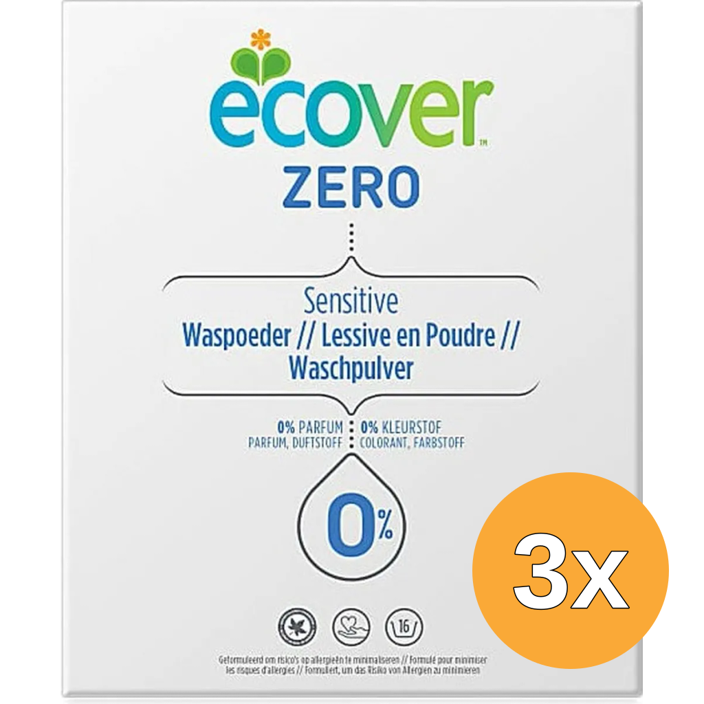 3x Ecover Waspoeder Zero Universal (1200 gr)