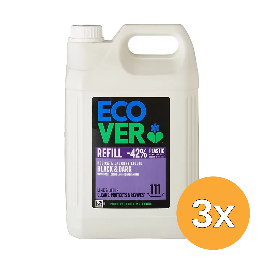 3x Ecover Wasmiddel Donker Lime Lotus (5000 ml)