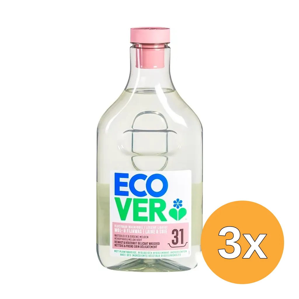 3x Ecover Wol-&-Fijnwasmiddel Vloeibaar (14300 ml)
