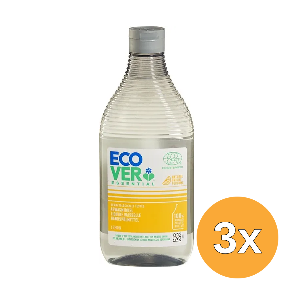 3x Ecover Afwasmiddel Essential Citroen (450 ml)