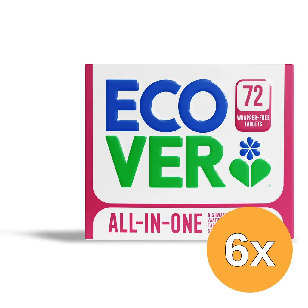 6x Ecover All-In-One Vaatwastabletten (72 tabletten)