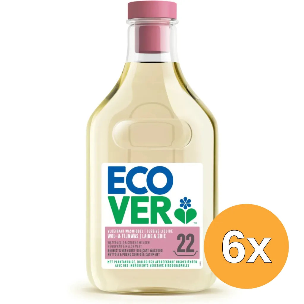 6x Ecover Wol- En Fijnwasmiddel (1000 ml)