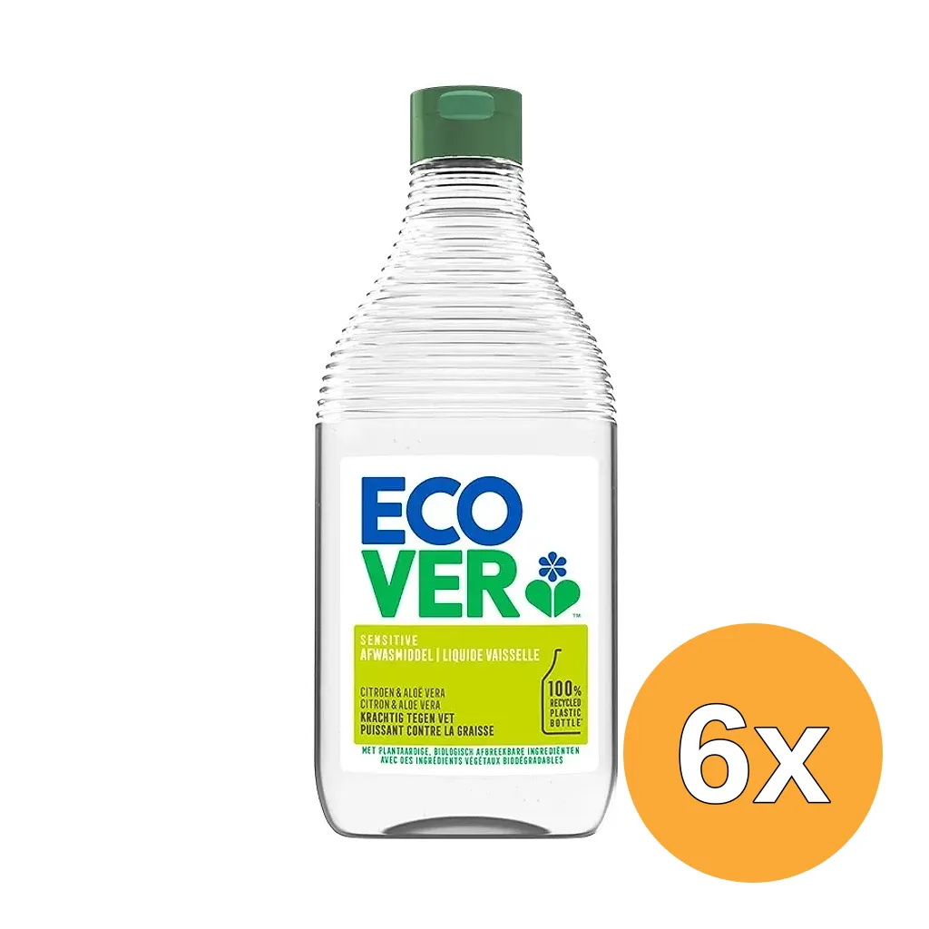 6x Ecover Afwasmiddel Citroen & Aloe Vera (450 ml)
