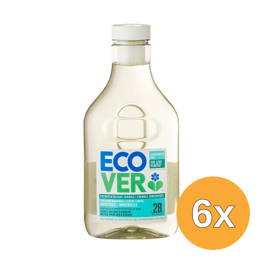 6x Ecover Wasmiddel Vloeibaar Uni (1000 ml)