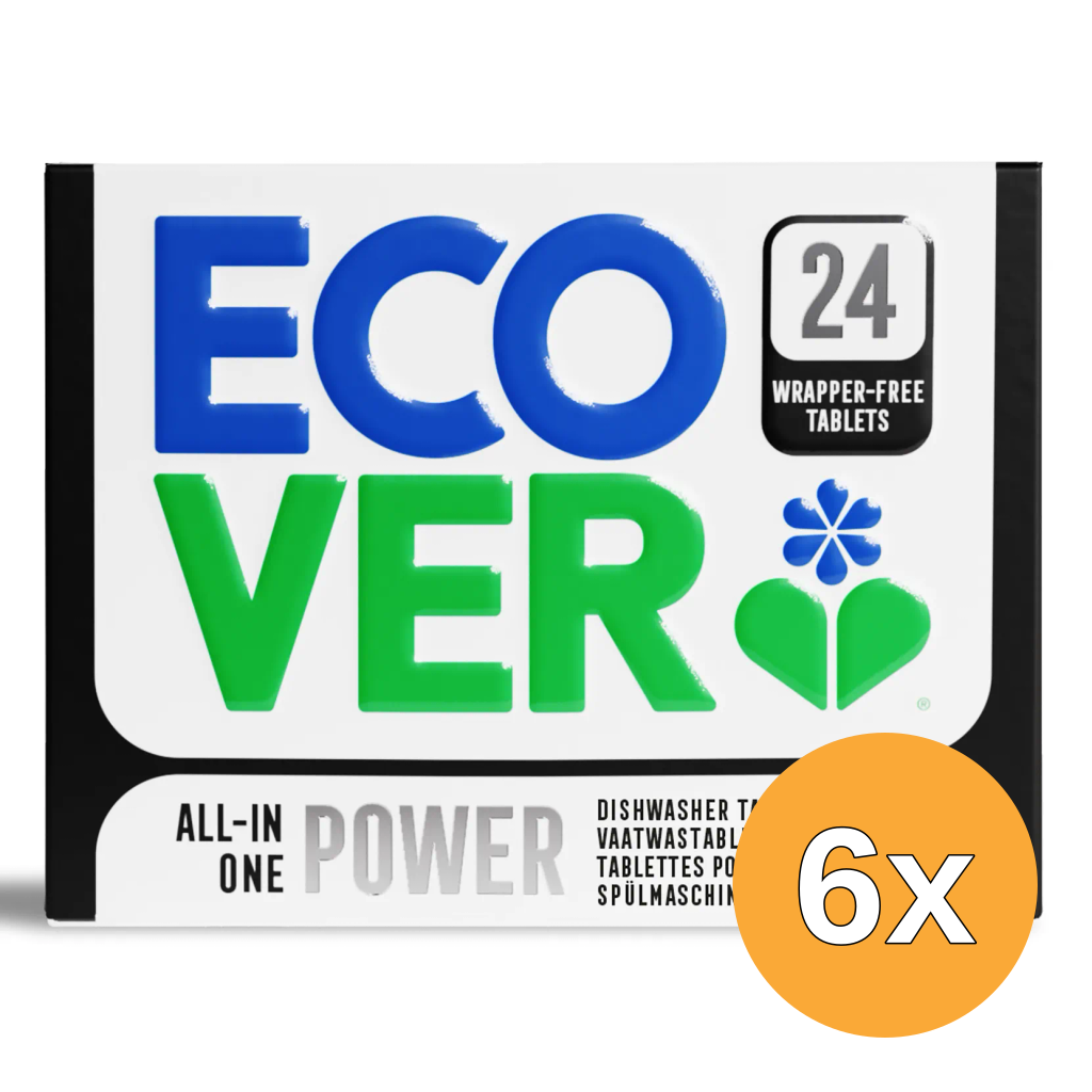 6x Ecover Vaatwastablet Power (24 stuks)