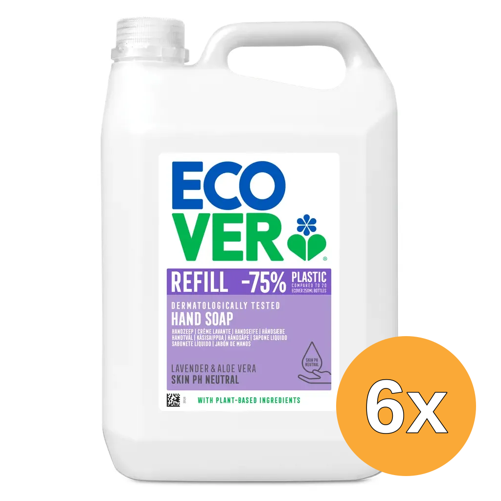 6x Ecover Handzeep Lavendel & Aloe Vera (5000 ml)