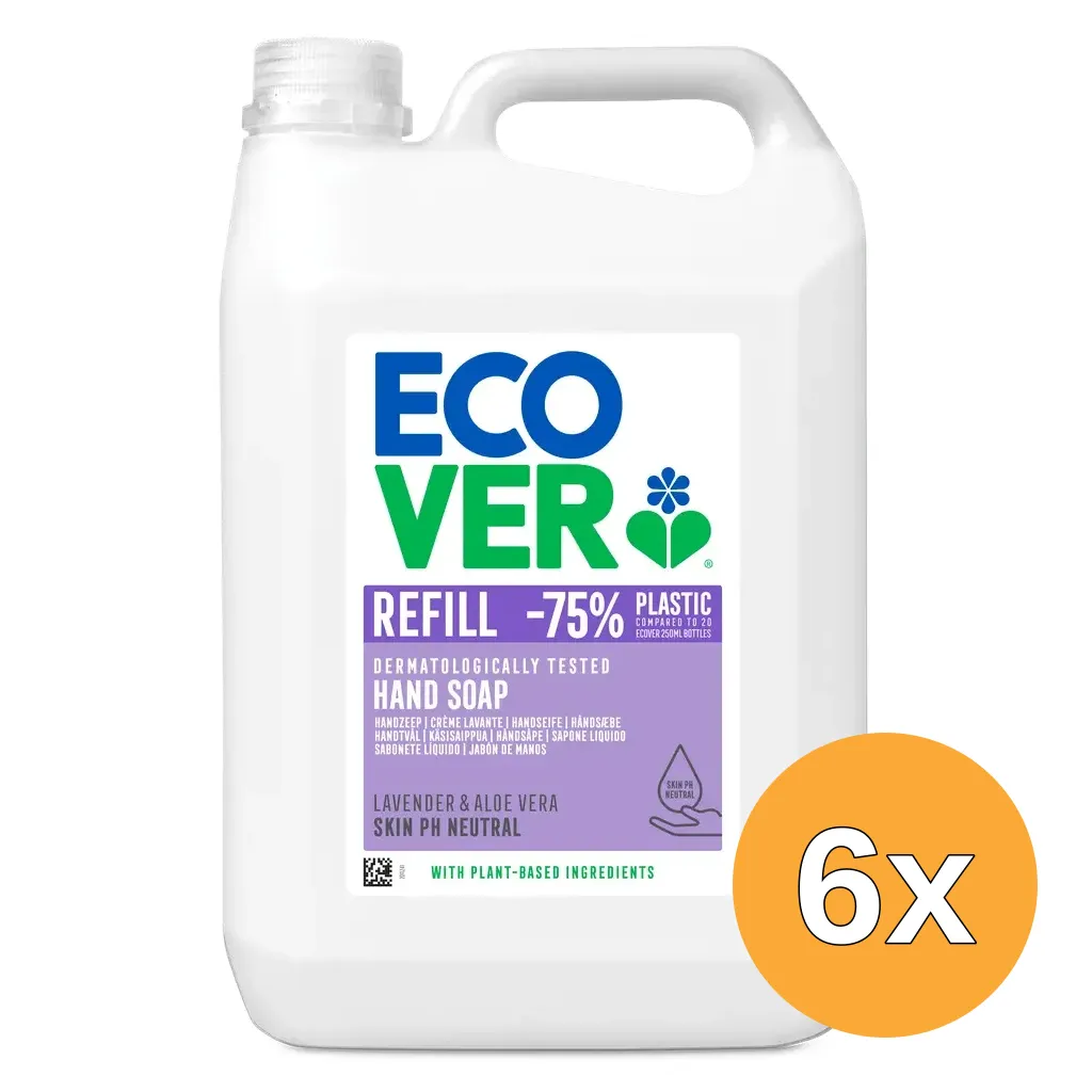 6x Ecover Handzeep Lavendel & Aloe Vera (5000 ml)
