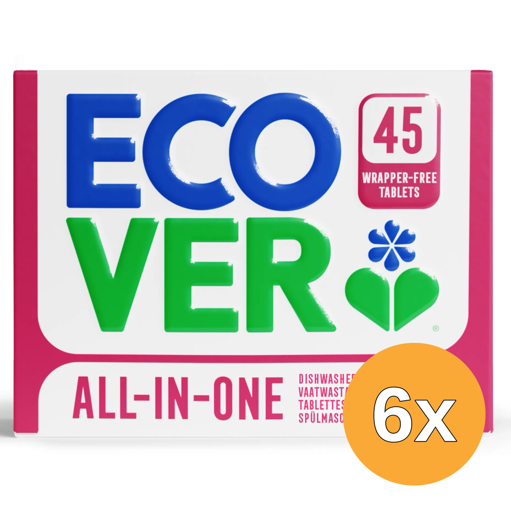 6x Ecover Vaatwastablet All-in-one (45 stuks)