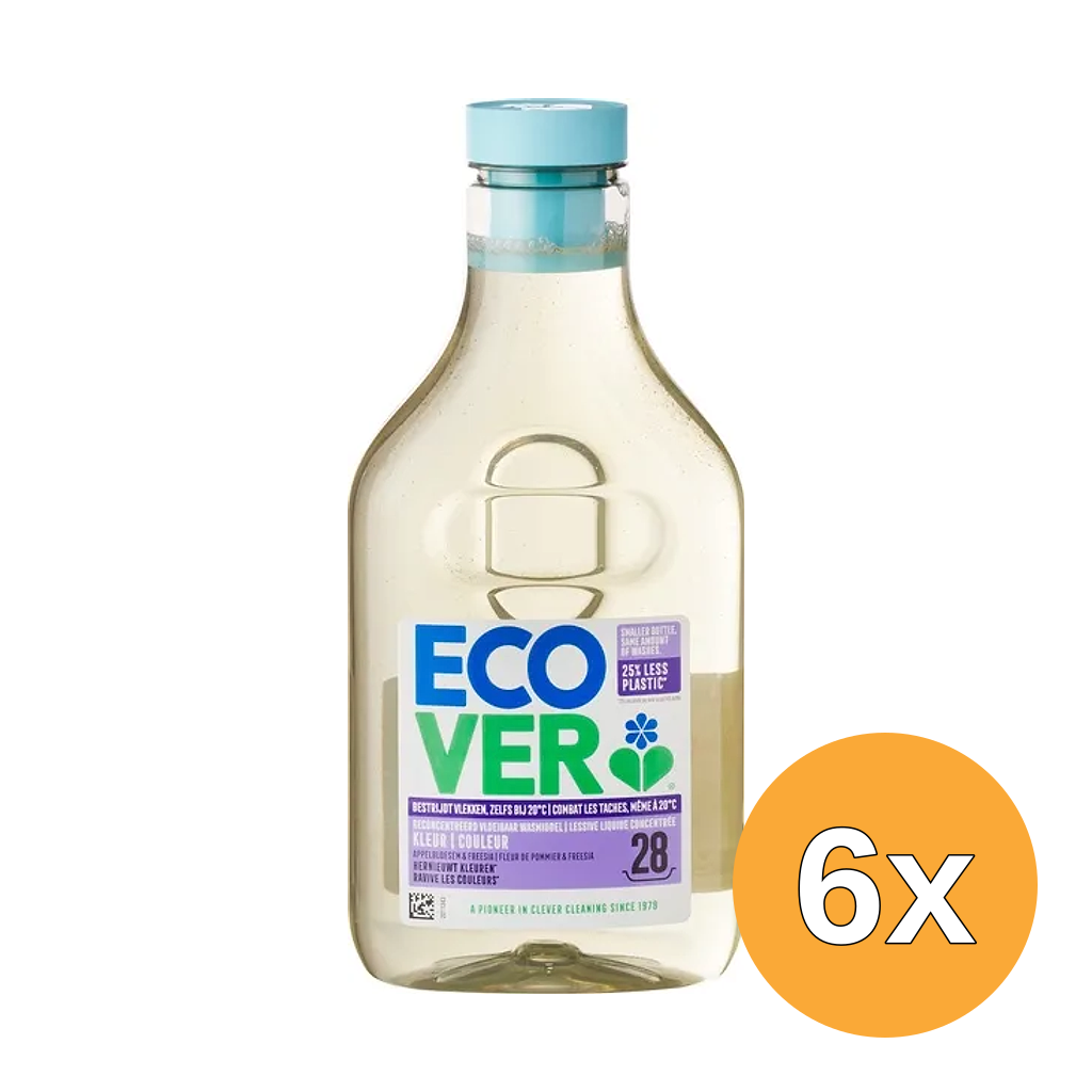 6x Ecover Wasmiddel Vloeibaar Color (1000 ml)