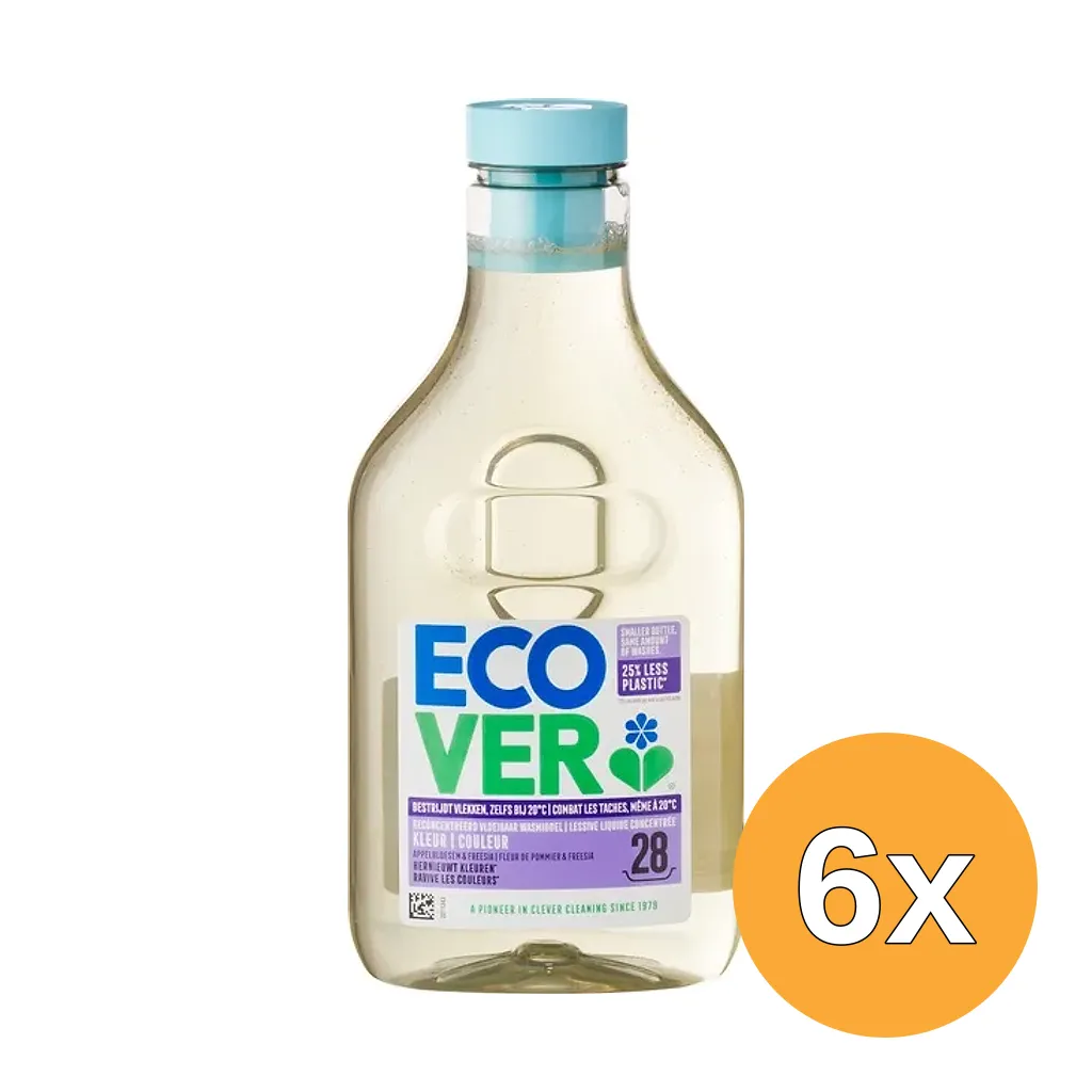 6x Ecover Wasmiddel Vloeibaar Color (1000 ml)