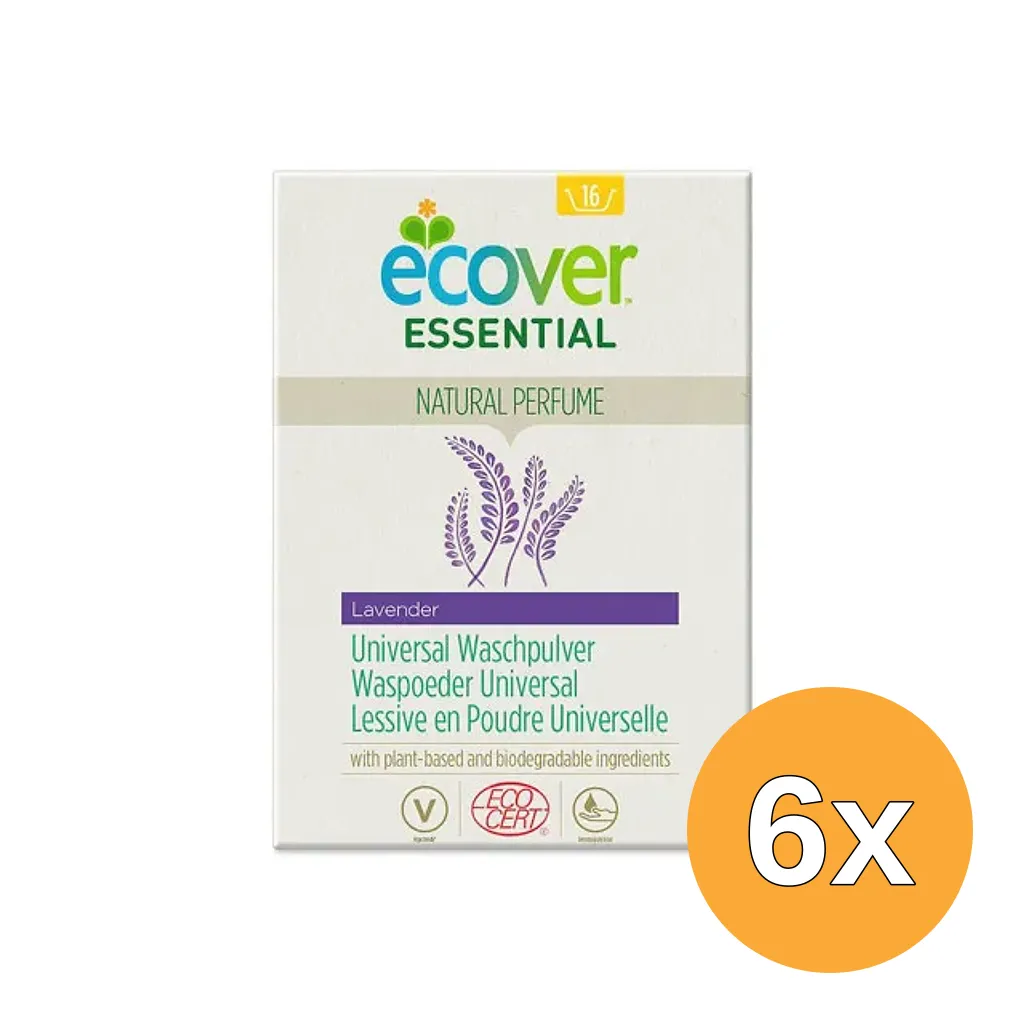 6x Ecover Essential Waspoeder Universal (1200 gr)