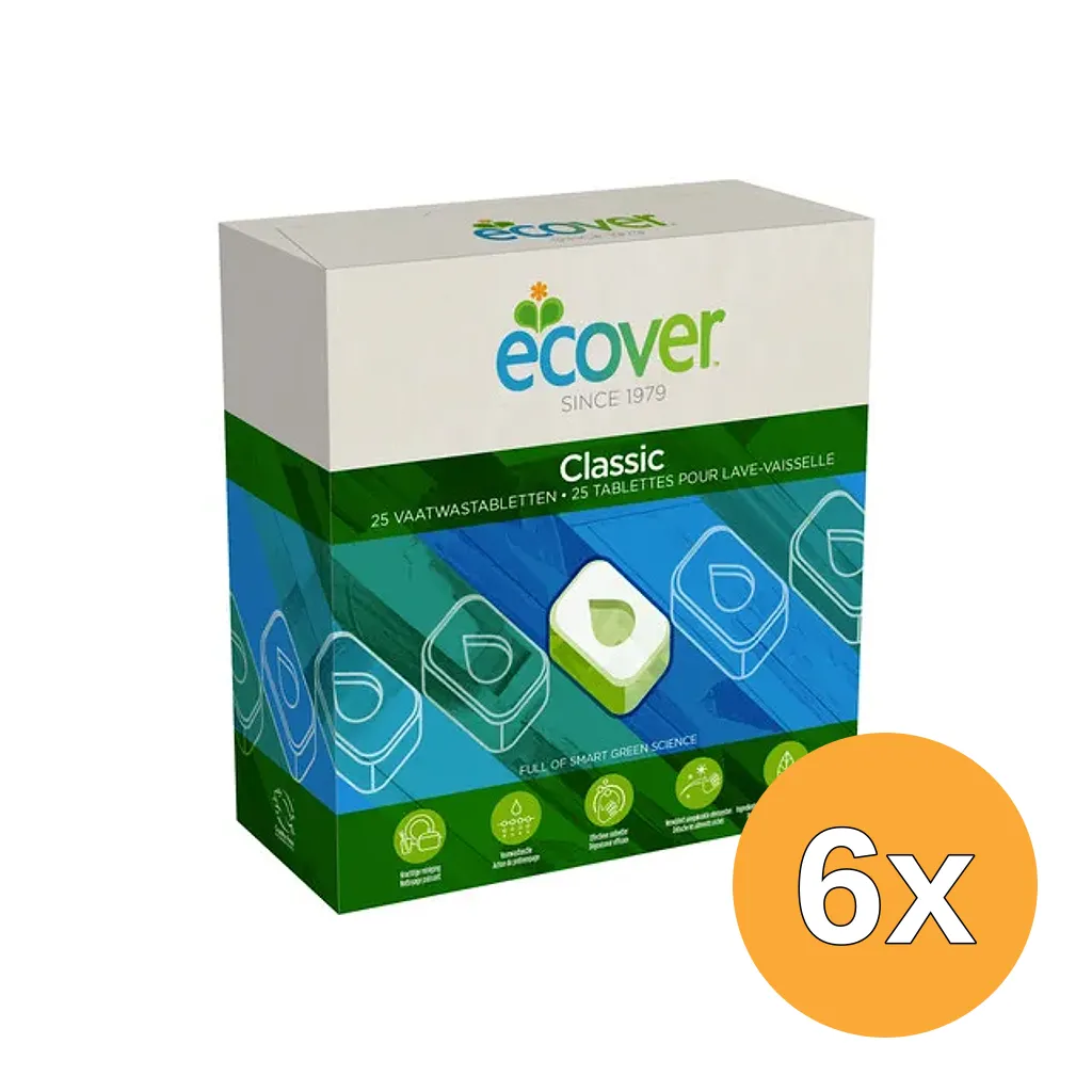 6x Ecover Vaatwasmachinetabletten (25 tabletten)