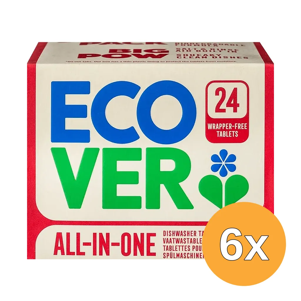 6x Ecover Vaatwastabletten All-In-One (24 stuks)