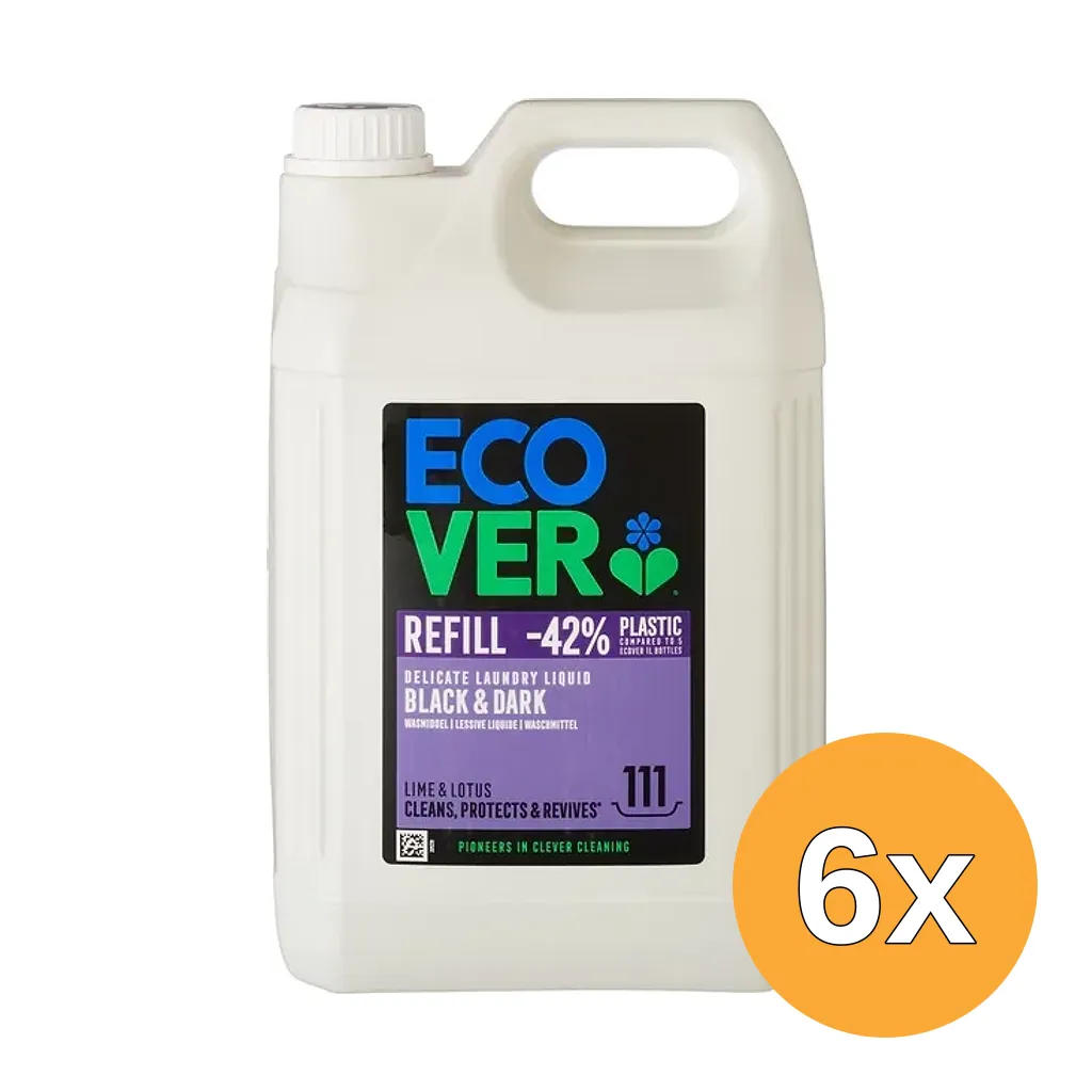 6x Ecover Wasmiddel Donker Lime Lotus (5000 ml)